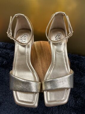 Franco Sarto Metallic Gold Ankle-Strap Sandals
